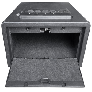 Coffre-fort anti-effraction en acier noir pour armes à feu, résistant au feu, avec serrure à empreintes digitales et serrure à clé <span class=keywords><strong>ILOCK</strong></span> D1, porte de 1,5 mm d'épaisseur pour intérieur/extérieur - Product Image 5