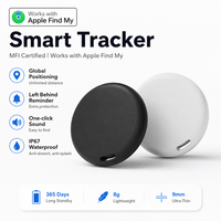 Traceur intelligent certifié MFi, 365 jours d'autonomie en veille, compatible avec Apple Find My, localisateur Bluetooth carré pour animaux de compagnie, chiens, chats, clés