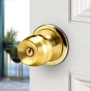 5831 विंटेज स्टाइल बॉल लॉक कीड एंट्री डोर नॉब लकड़ी/लोहे/स्टील दरवाजों के लिए स्टेनलेस स्टील के लिए आसान स्थापना - Product Image 6