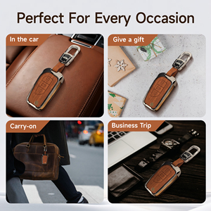 Magicocase – Étui de clé de voiture personnalisé en alliage de zinc et cuir avec porte-clés, coque de télécommande pour Toyota Sienna et Camry - Product Image 6