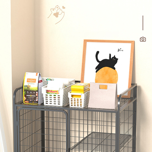 กรงแมวมีล้อ บ้านแมวโลหะขนาดใหญ่ แข็งแรง ทนทาน สำหรับใช้ภายในบ้าน - Product Image 4