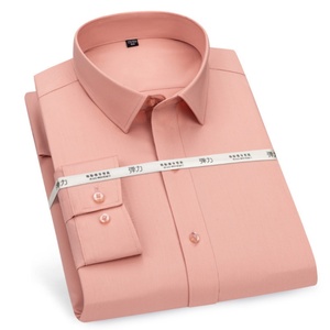 Camicia da uomo in fibra di bambù, a maniche lunghe, elastica, antipiega, <span class=keywords><strong>professionale</strong></span>, tinta unita, slim-fit, da lavoro. - Product Image 4