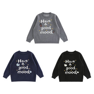 YOEHYAUL N7894 <span class=keywords><strong>Pull</strong></span> en tricot à col rond pour adolescents garçons, motif lettres, hauts tricotés pour enfants, vente en gros de vêtements en tricot pour enfants - Product Image 2