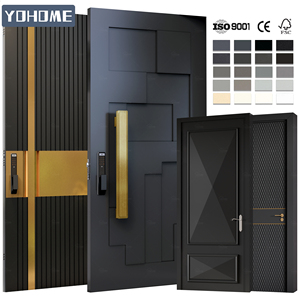 <span class=keywords><strong>Porte</strong></span> <span class=keywords><strong>d</strong></span>'<span class=keywords><strong>entrée</strong></span> principale en aluminium gris-noir à rupture de pont thermique pour climat froid du Canada, fenêtre et <span class=keywords><strong>porte</strong></span> en aluminium à rupture de pont thermique de sécurité - Product Image 6