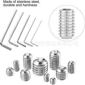 304 Stainless Steel Concave End Set <b>Screws</b> Hex <b>Socket</b> DIN916 Industrial Grade 400pcs Kit - Product Image 4