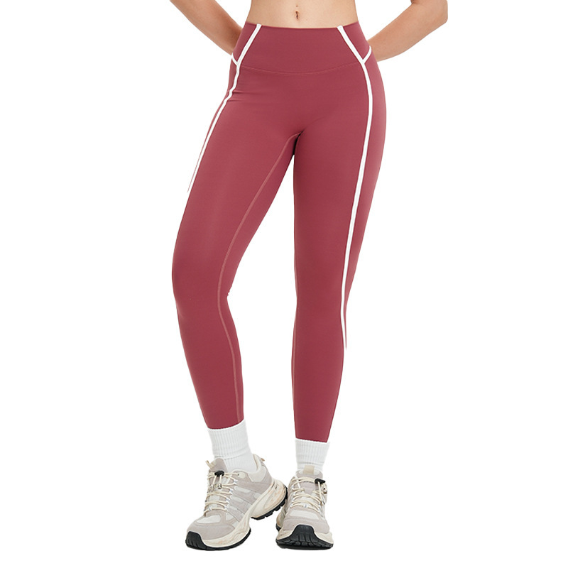 European American Breathable Eco-Friendly Quick-Drying High-Waisted 2-Piece Sports Shorts Color-Blocking Set Yoga