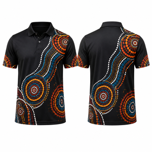 Aboriginal Polo Shirts Custom Logo Quick Dry Polo Shirt UPF 50 Indigenous Art <b>Inspired</b> Design - Product Image 3