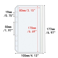 Pochettes de classeur A6 transparentes givrées à double et triple fermeture éclair en PVC, enveloppes à monnaie pour organiseur de budget et carnet
