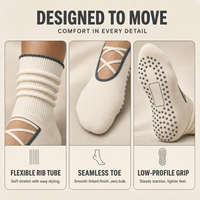 Chaussettes de yoga et de Pilates en coton respirant avec logo personnalisé pour femmes, antidérapantes, pour la vente en gros