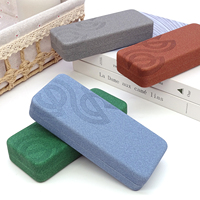 Étui à lunettes rectangulaire minimaliste en cuir haut de gamme personnalisable avec motif imprimé, logo et options de couleur, protection des lunettes