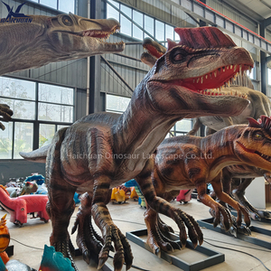 Dinosaure Dilophosaurus Animatronique en Mousse et Métal Taille Réelle, Sculpture de Dino Personnalisable pour Affichage dans les Aéroports et Parcs de Trampoline - Product Image 3