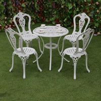 Ensemble de jardin Mobilier d'extérieur en fonte d'aluminium Ensemble de chaises de patio Table de barbecue Foyer en céramique Ensemble de barbecue pour jardin