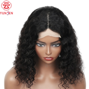 Closure en dentelle 4x4 U-Part en cheveux Remy chinois 100% vierges, brun clair, dentelle HD, ondulations profondes <span class=keywords><strong>avec</strong></span> boucles crépues pour femmes - Product Image 2
