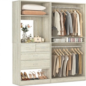 Maßgefertigter Weißeichen-Kleiderschrank vom Boden bis zur Decke Eingebauter Schrank Massivholz Schlafzimmerschrank mit Schubladen Hergestellt in den USA - Product Image 3
