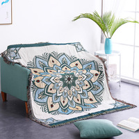 Tendance du moment : Couverture de canapé décorative moderne, écologique, tissée à motif floral, réversible, jacquard, multi-usages, pour toutes les saisons