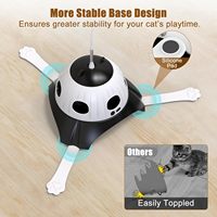 Jouet intelligent 3-en-1 pour chat avec jeu Whack-a-Mole, papillon rotatif et baguette à plumes, jouet interactif automatique pour plusieurs chats
