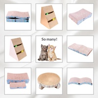 Papan Garukan Kucing Bulat Mainan Kucing dari Kertas Bergelombang Papan Cakar Kucing Tahan Lama Bentuk Segitiga Karton untuk Penggunaan di Dalam Ruangan