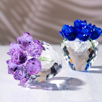 Figurines de roses en cristal, objets de collection, ornement, cadeau, bouquet de roses en cristal éternelles avec boîte cadeau