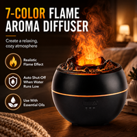 Diffuseur d'arômes humidificateur à ultrasons à sept couleurs avec brume froide et ambiance lumineuse
