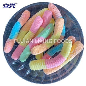 Private Label Company's Wholesale Freeze Dried Sour Gummy Worms <strong>Candy</strong> Fruity Flavor Piece Pattern - Product Image 3