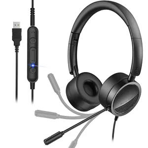 Wholesale High Quality New Bee USB Wire Headset For Call Center Office Computer Business Meeting Microsoft Team