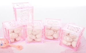 Boîte à bonbons en acrylique coloré pour bébé, boîte à dragées en plexiglas, blocs de construction en acrylique pour bébé, alphabet rempli de blocs en plexiglas pour fête de bébé - Product Image 5