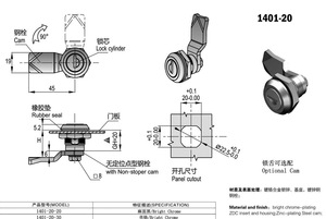 Dễ dàng cài đặt không thấm nước Quarter-Turn cam khóa tủ an toàn với các tính năng keyed - Product Image 5