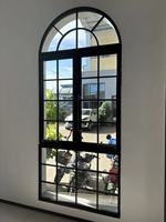 Ventana Arqueada Europea Beigeman para Casa o Villa de Estilo Americano, Ventana Abatible Redonda de Aluminio con Aislamiento Térmico, Ventanas de Doble Vidrio
