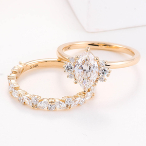 Anillos <span class=keywords><strong>de</strong></span> Diamantes Cultivados en <span class=keywords><strong>Laboratorio</strong></span>, Corte Marquesa, Alta Calidad, Oro Sólido <span class=keywords><strong>de</strong></span> 14K, VS1, Color D, Forma <span class=keywords><strong>de</strong></span> Corona, Anillos <span class=keywords><strong>de</strong></span> Boda para Parejas y Chicas - Product Image 4
