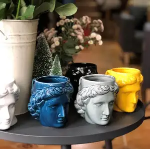 Cangkir Kopi Keramik Apollo Kepala Mug Patung Desktop Ornamen Pena Pemegang Cangkir Keramik Mug Perjalanan untuk Hadiah Hari Ayah