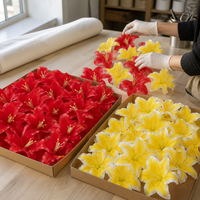 Têtes de fleurs de lys artificielles 15 cm, pétales réalistes avec étamines, lot de 100 pièces pour décoration florale de mariage et de maison