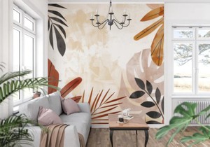 Carta <span class=keywords><strong>da</strong></span> Parati Murale con Foglie Tropicali, Stampa Botanica ad Acquerello su Misura per <span class=keywords><strong>Camera</strong></span> <span class=keywords><strong>da</strong></span> <span class=keywords><strong>Letto</strong></span> e Soggiorno, Decorazione Casa, Resistente al Fuoco B1 - Product Image 5