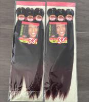 Cheveux à tresser Ez 3X pré-étirés, cheveux synthétiques en gros, texture Yaki ombrée trois tons, 52 pouces, pour tresses africaines