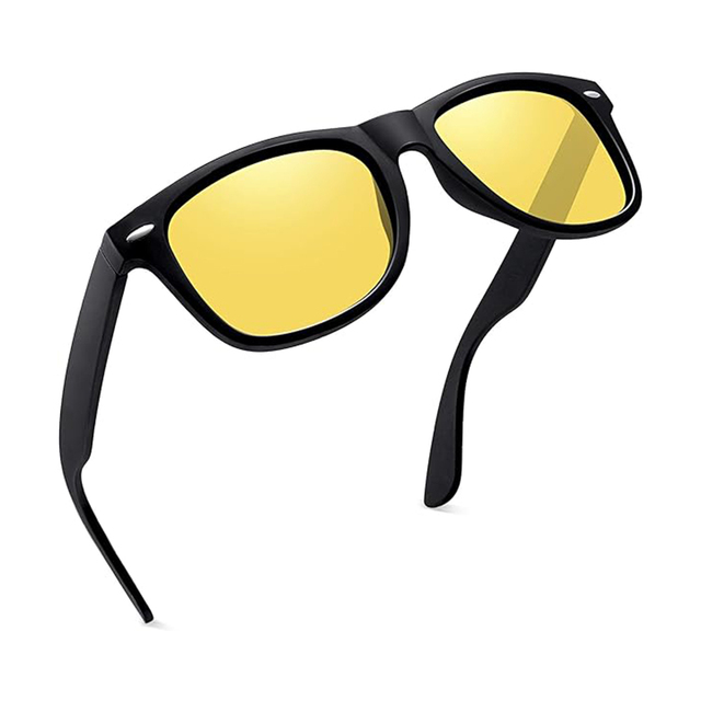 Square Polarized UV400 Protection CE Certified PC Lenses Anti-Glare Night Vision Sunglasses for Men Women Driving