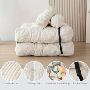 Folding Sofa Bed Convertible Sleeper Chair with Pillow <strong>Foldable</strong> <strong>Mattress</strong> with Back Support Comfortable Recliner for Living Room - Product Image 2