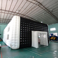 Dôme de fête gonflable en forme de burger, tente géante flottante imperméable, abri de glace quatre saisons, installation facile, PVC/TPU durable HUAAO
