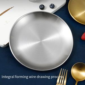 Plat <span class=keywords><strong>de</strong></span> <span class=keywords><strong>cuisson</strong></span> minimaliste et personnalisable rond en acier inoxydable <span class=keywords><strong>de</strong></span> qualité alimentaire pour restaurants à domicile - Product Image 5