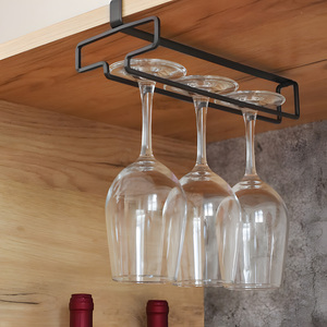 Support mural ou de plafond pour <span class=keywords><strong>verres</strong></span> <span class=keywords><strong>à</strong></span> vin, sans perçage, en fer inversé, pour le rangement des <span class=keywords><strong>verres</strong></span> <span class=keywords><strong>à</strong></span> pied dans le bar et la cuisine - Product Image 1