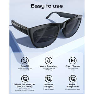 XO Simple Is Beauty Smart for <b>Bluetooth</b> Glasses with Built-In Mic and Speakers - Product Image 2