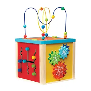 Activity Cube Baby Gear Clock Maze Shape Sorter Educational Wooden 10 Color Box Sets Other Educational Toys 2pcs 31*31*29 Cm