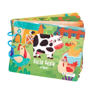 Bé bận rộn sách giáo dục đồ chơi trẻ em hoạt động học tập cảm giác động vật trang trại hoạt động cuốn sách cho trẻ mới biết đi Montessori