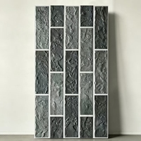 Pierre artificielle gris foncé, imitation pierre, brique de culture, imperméable, insonorisante pour mur de salle de bain et crédence de cuisine