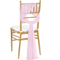 Fleurs en dentelle de gaze pour dossier de chaise, ruban de soie, décoration en mousseline, nœud de chaise, décoration d'allée de mariage, décoration de cérémonie, décoration de mariage