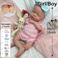 Poupée Reborn LouLou en Silicone Souple de 45 cm, Effet Réaliste, Bouche Ouverte, Expressions Variées, Cadeau Réconfortant pour lutter contre l'isolement