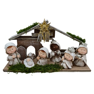 Juego de Natividad Pequeño y Bonito con Casa para Decoración Navideña, Venta al por Mayor - Product Image 2