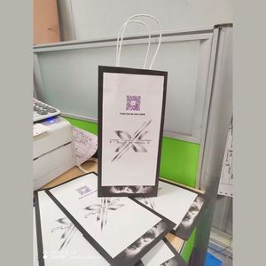 Bolsas de Papel Kraft de Lujo con Logotipo Personalizado, Bolsas de Compras Blancas y Marrones de Grado Alimenticio para Fiestas de Cumpleaños Infantiles, Regalos de Boda para Velas - Product Image 3
