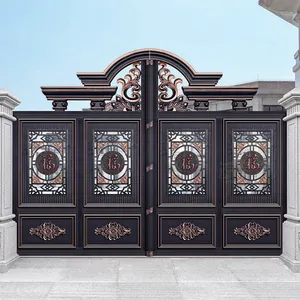 Luxus dekorative hochwertige Metall Aluminium Aluminium Schmiedeeisen Zäune und Tore für Häuser