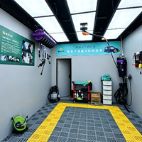 Kit de lavage de voiture 5-en-1 avec enrouleur de tuyau intégré, proportionneur de mousse, nettoyeur haute pression 150 bars et compresseur d'air 160L