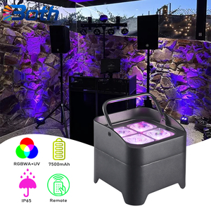ไฟพาร์ LED RGBWA UV สำหรับงานกลางแจ้ง กันน้ำ 4x18W ใช้แบตเตอรี่ไร้สาย สำหรับงานปาร์ตี้ดีเจ - Product Image 1