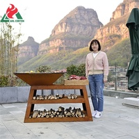 Ensemble de barbecue classique haut de gamme en corten pour la cuisson en plein air